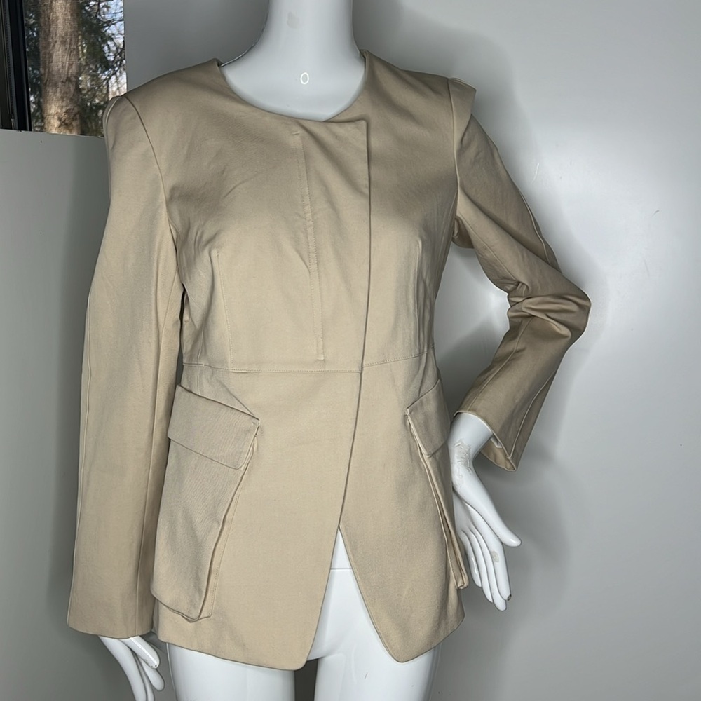 Donna Karan New York Sz 6 Asymmetrical Zip Front Blazer Jacket